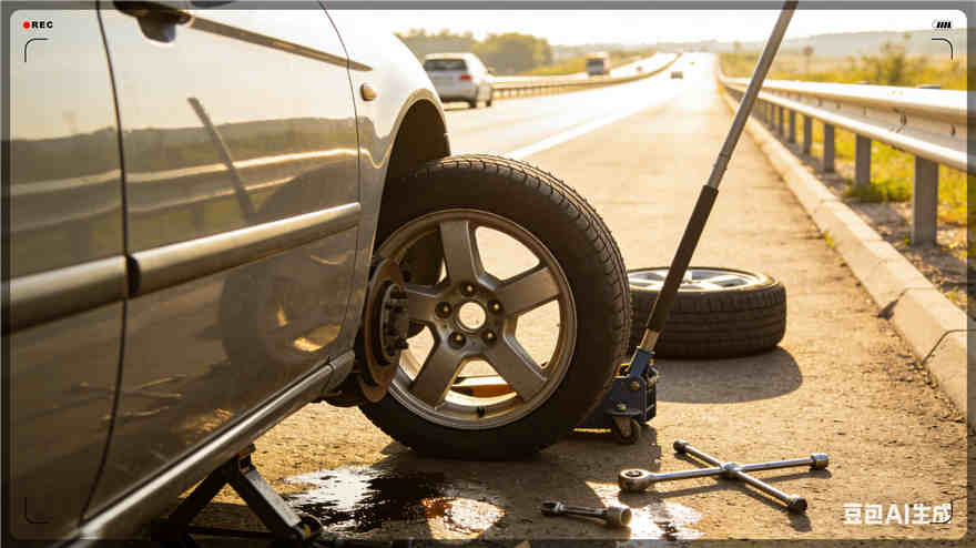 兴县高速公路扎胎-汽车流动补胎